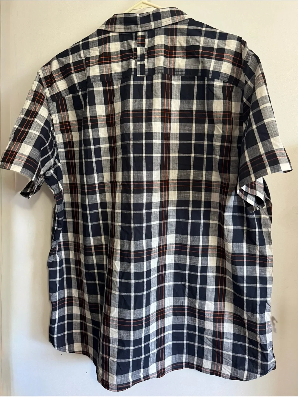 NWT The North Face Men’s Navy & White Plaid Short-Sleeve Shirt XXL